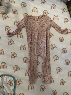 Kyte BABY Mauve Pink Leopard Zip Romper